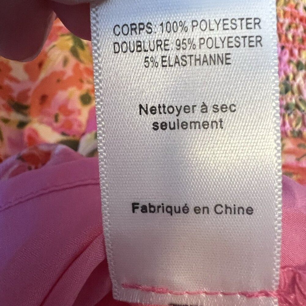 ASTR the Label Women Anthropologie Meg Ruched Mini Dress Floral Small Size Pink - Picture 14 of 14
